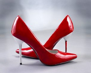 buty czerwone na obcasie